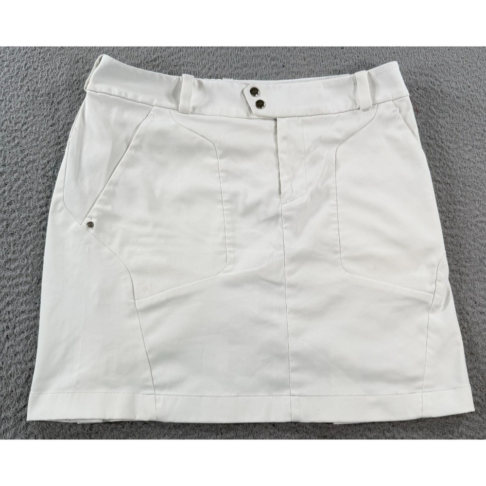 RLX Ralph Lauren Golf Skort Women's‎ 4 White Stretch Mid Rise Pockets Hook & Eye